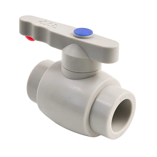 Кран шаровой полный проход PPR 25,  серый, РТП