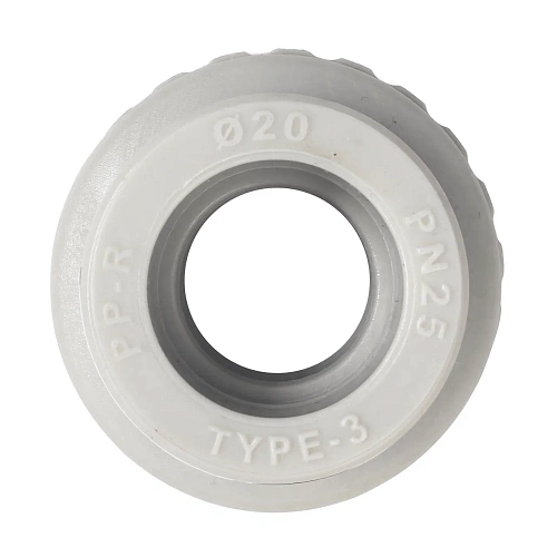 Муфта комбинированная PPR наружная резьба 20х1/2,  серый, РТП