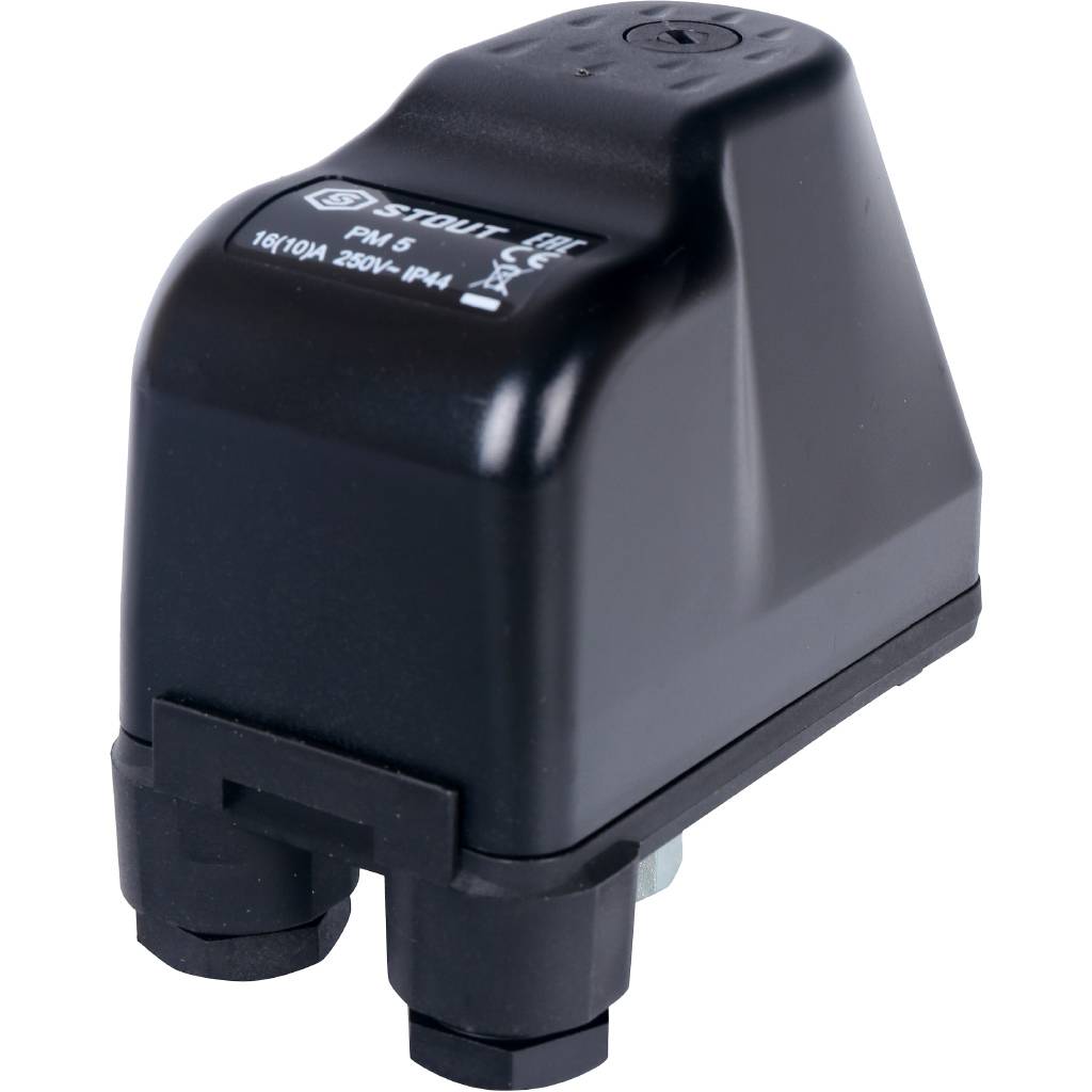 Реле давления для водоснабжения STOUT PM5G, 1-5 бар,1/4 ,с накидной гайкой