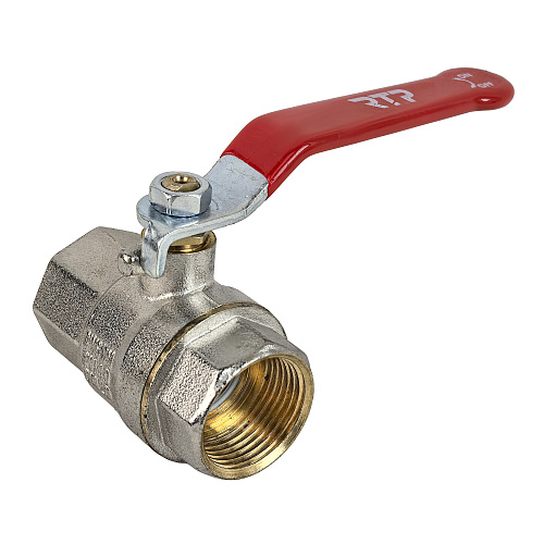 Кран шаровой ручка рычаг, латунь, внутренняя/внутренняя резьба  3/4,PN40 еврослот, никель, РТП