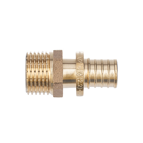 Муфта аксиальная, латунь, наружная резьба,16х1/2, желтый, RTP