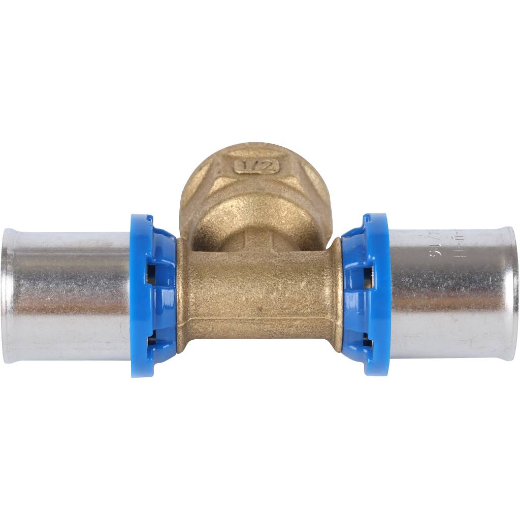 Тройник-переходник APE с внутренней резьбой 20х1/2 х20 для металлопластиковых труб прессовой, ARL2103202