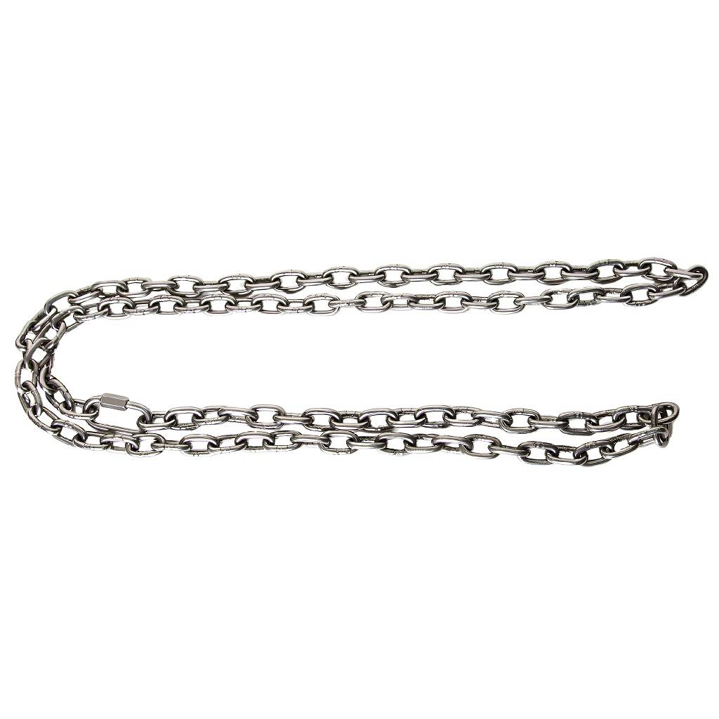 Подъемная цепь Vandjord d=4мм с карабином материал нержавеющая сталь AISI304 12 м, грузоподъемность 320 кг, 55191005