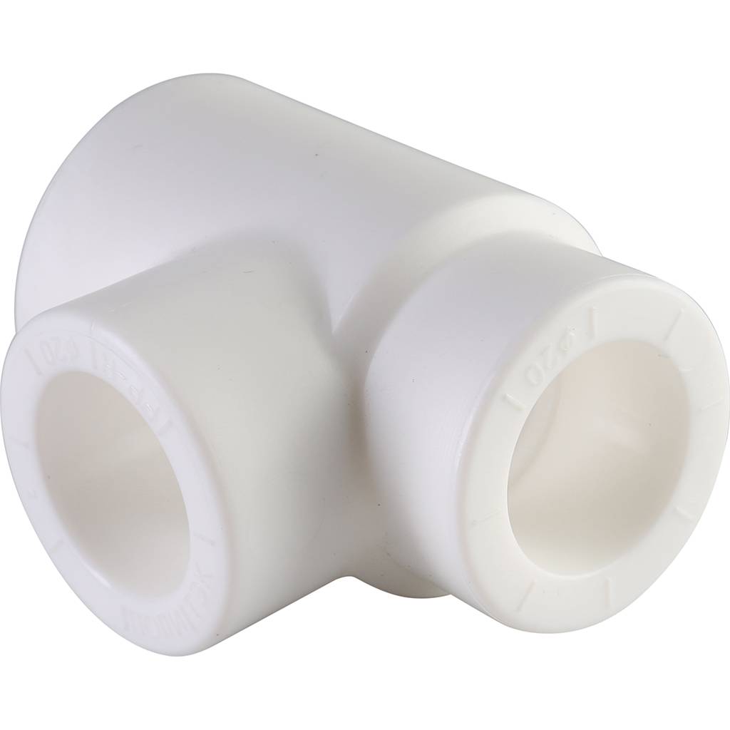 Тройник переходной Политэк 25х20х20 для полипропиленовых труб под сварку (цвет белый), 9300252020