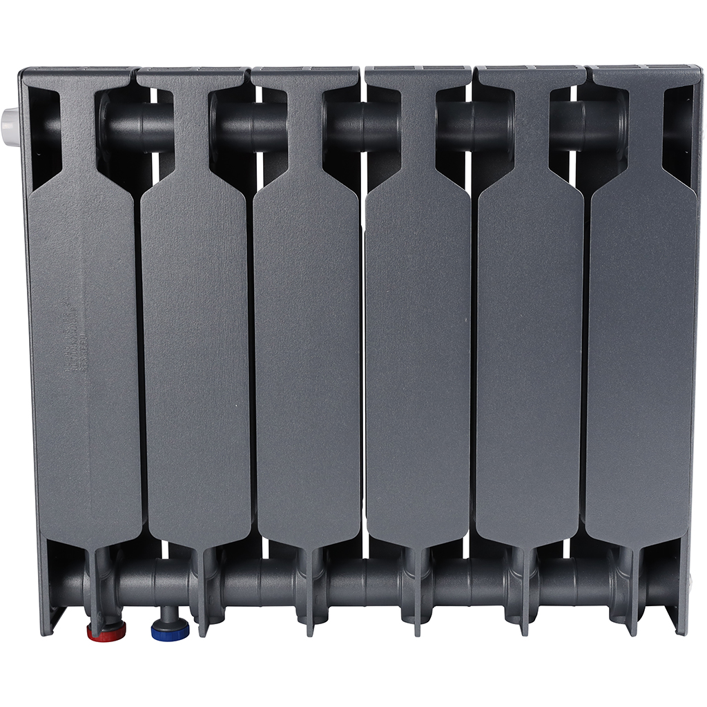 Радиатор биметаллический RIFAR SUPReMO VENTIL 350 SVR 6 секций нижнее правое подключение (Цвет ТИТАН), 4RS35.VR-6-TI