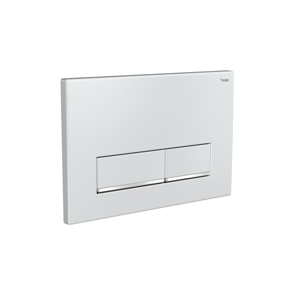 Панель смыва РЕХАУ NOVA LONG 002 с прямоугольными клавишами, пластик, белый, глянцевый, нижняя полоса клавиш хром, глянцевый, 19102501001