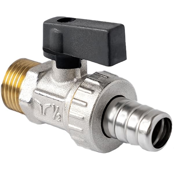 Кран шаровой дренажный Pro Aqua D 1/2 с патрубком для шланга, ручка-рычаг, Н, EWL57-m15s