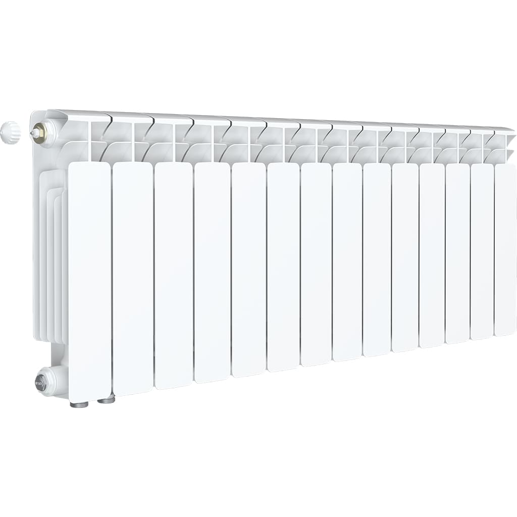 Радиатор биметаллический RIFAR BASE VENTIL 350 14 секции BVRL нижнее правое подключение (белый RAL 9016), 1RB35.VС-14