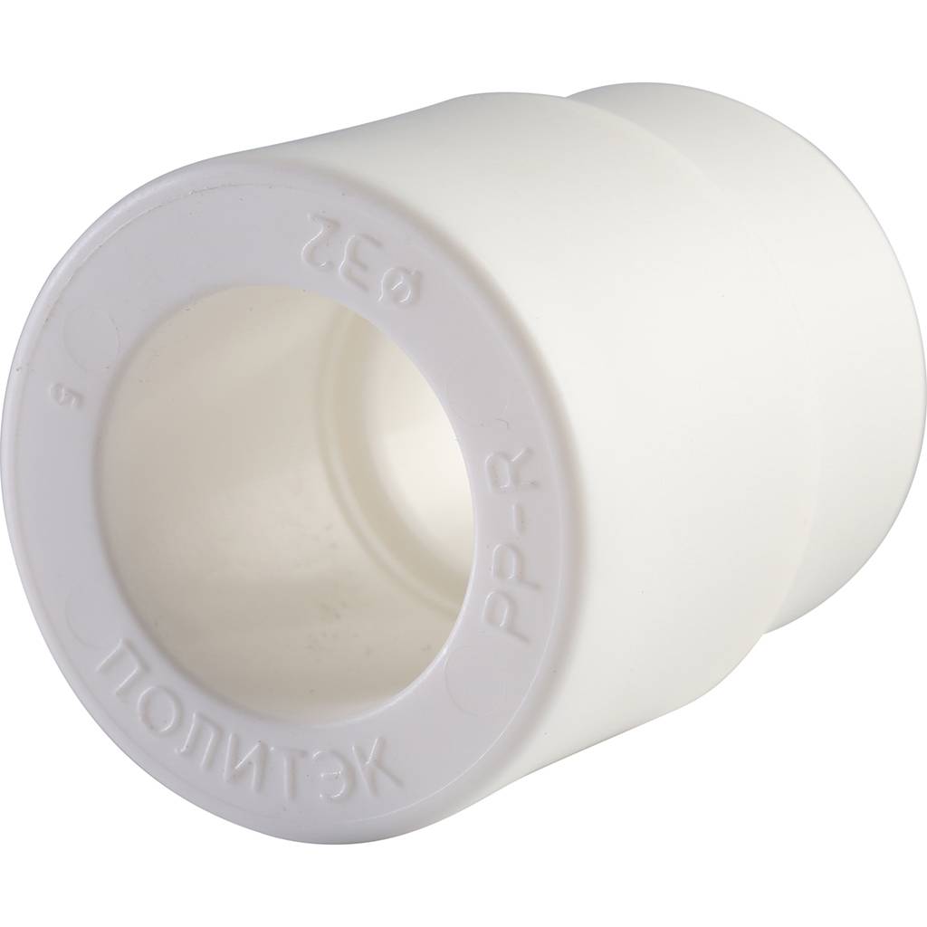 Муфта переходная внутр./наруж. Политэк 32х20 для полипропиленовых труб под сварку (цвет белый), 9200003220
