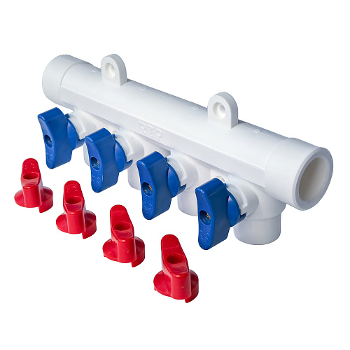 Коллектор с шаровым краном универсальный PPR 25х20/4, RTP