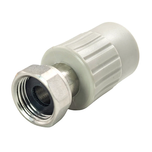 Муфта с накидной гайкой PPR 20х1/2,  серый, РТП