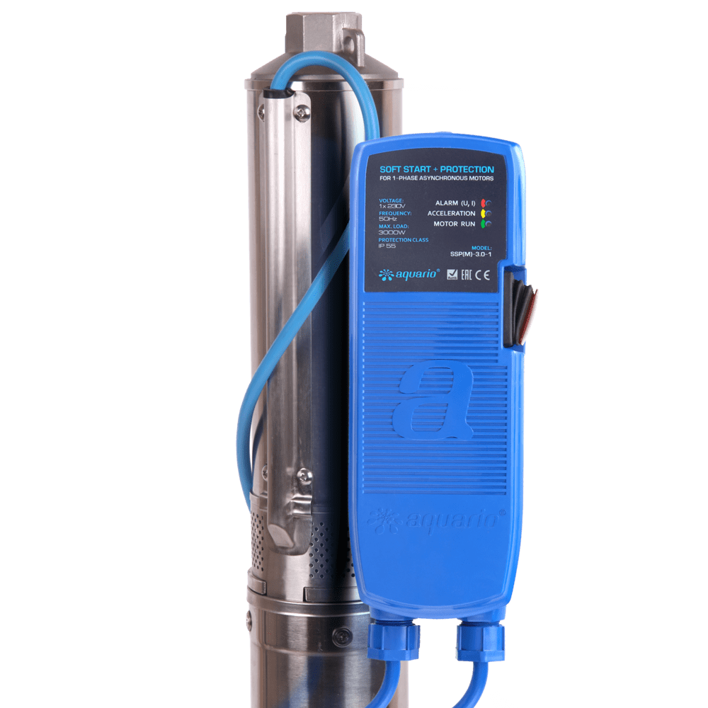 Насос скважинный с плавным пуском AQUARIO (встр.конд, каб.50м) ASP1,8E-50-90(P)