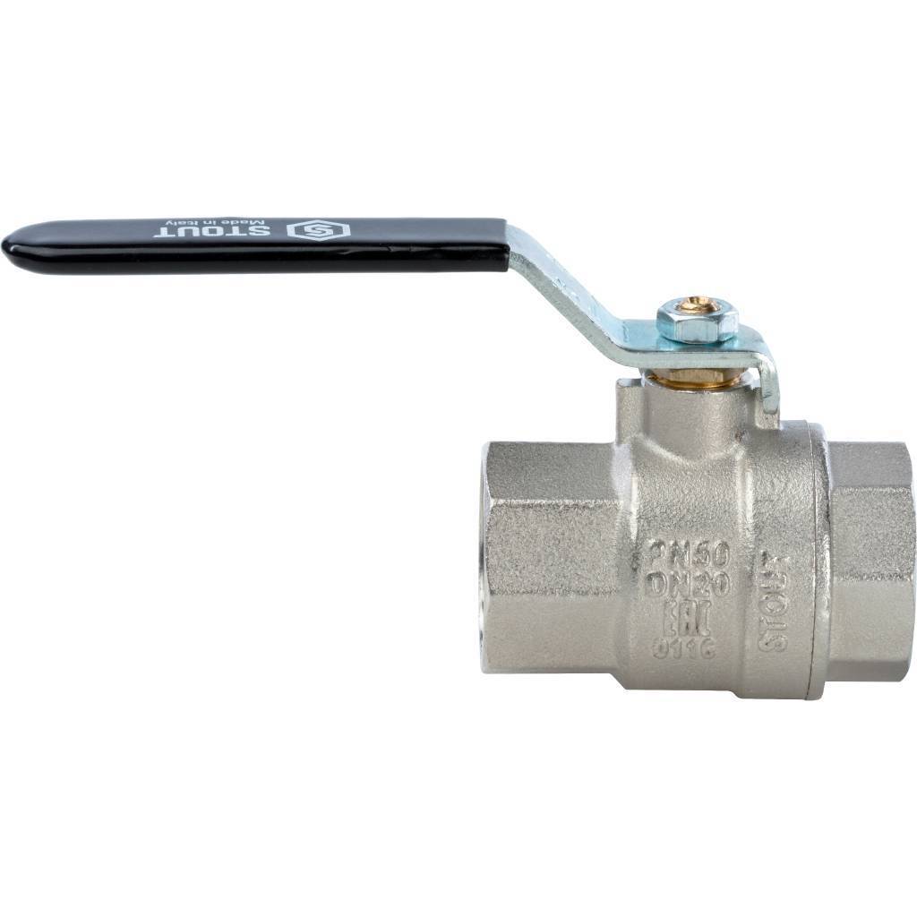 Кран шаровой STOUT полнопроходной, ВР/ВР, ручка рычаг 3/4, SVB-0001-000020