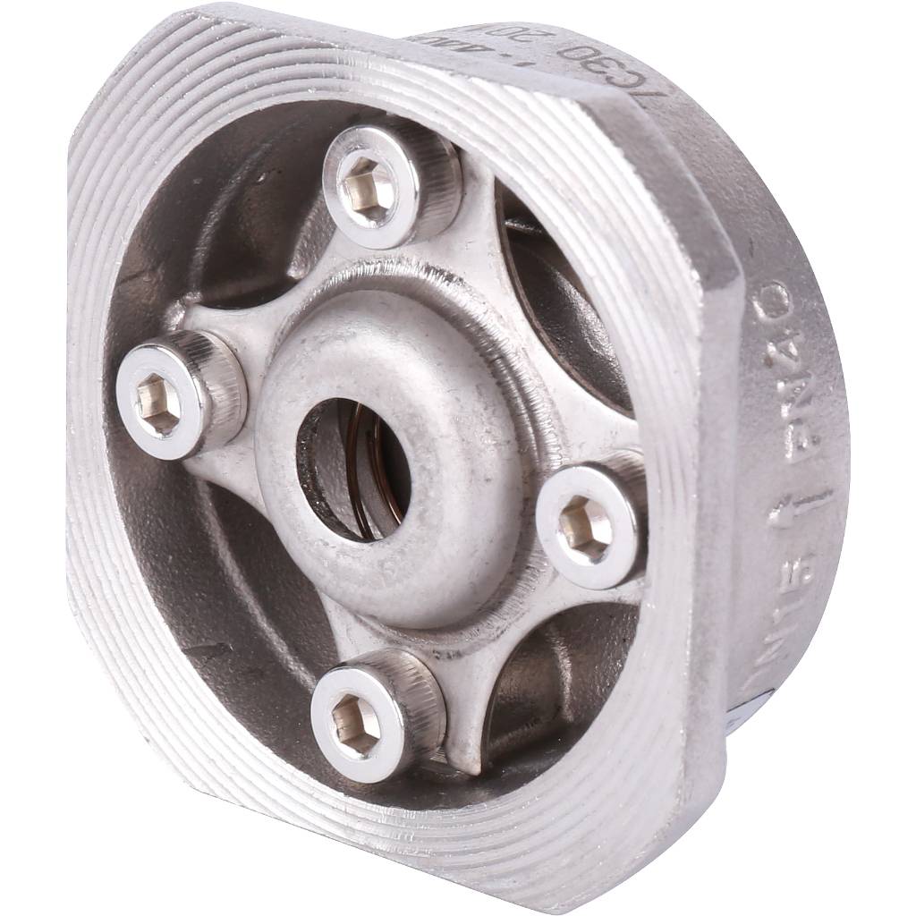 Клапан обратный пружинный ZETKAMA 275I Ду15 Ру40 межфланцевый из нерж. стали, 275I015E51