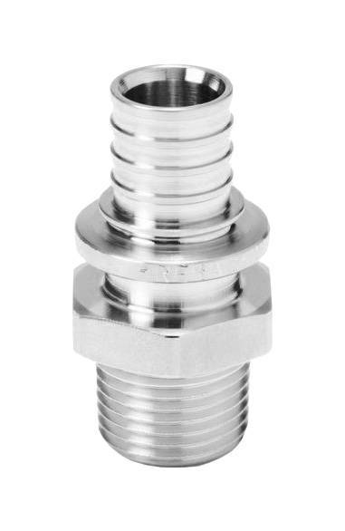 Переходник РЕХАУ RAUTITAN из нерж. стали с наружной резьбой 20 - R 3/4 для труб из сшит полиэтил аксиальный