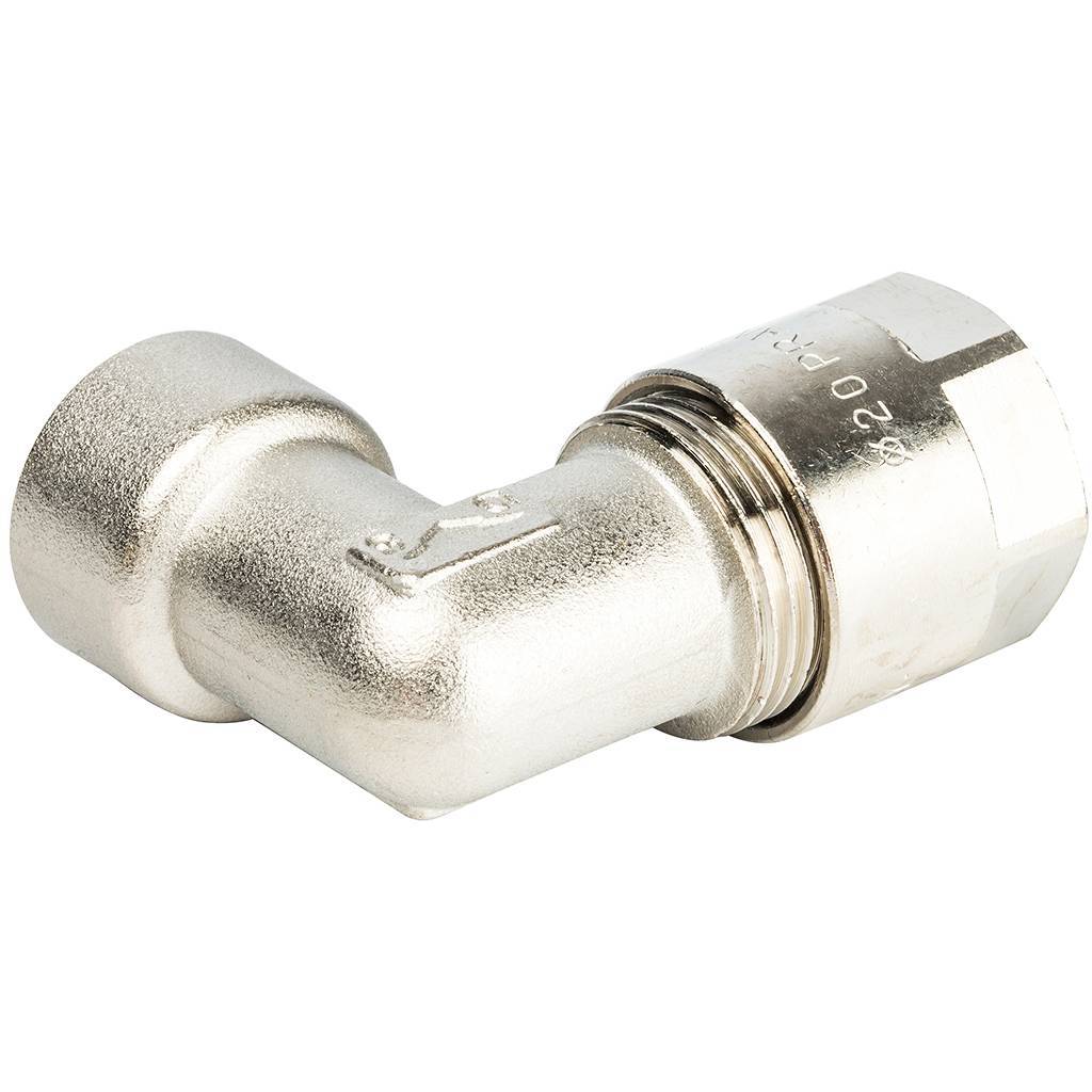 Угольник 90 с внутр.резьбой Prandelli Multyrama (20х2,0х1/2) для металлопластиковых труб винтовой, 103.04.52.0