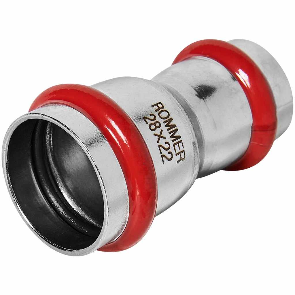 Муфта ROMMER переходная ВПр, 28х22, из нержавеющей стали прессовой, RSS-1018-002822