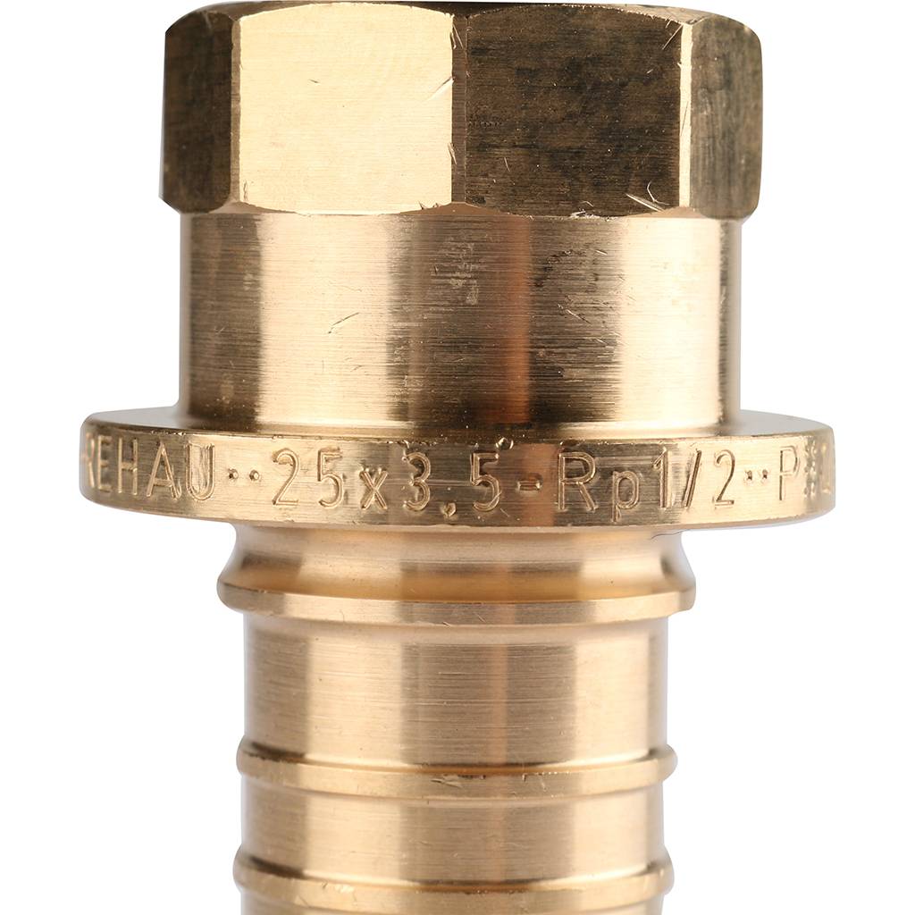 Переходник РЕХАУ RAUTITAN с внутренней резьбой 25-Rp 1/2 RX+ для труб из сшитого полиэтилена аксиальный, 14563301001