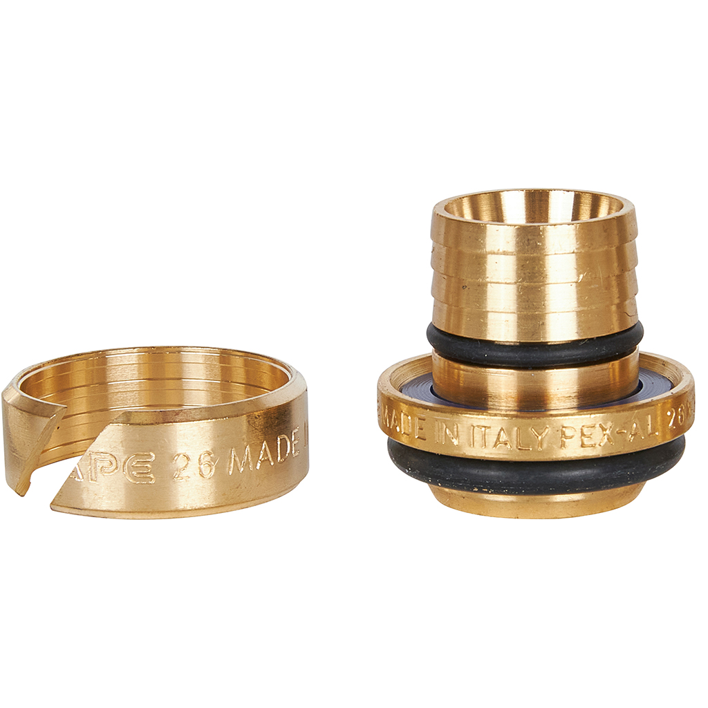 Угольник-переходник STOUT с наружной резьбой 3/4 х26 для металлопластиковых труб винтовой, SFS-0006-003426