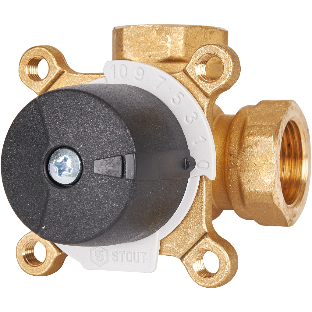 Трехходовой смесительный клапан STOUT 3/4 Kvs 6, SVM-0003-012002