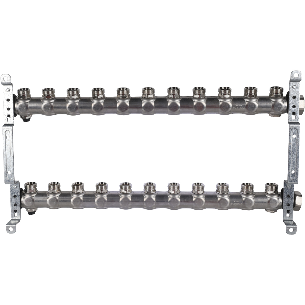 Гребенка из нержавеющей стали Oventrop Multidis SH 1 для присоед.отоп.приборов, на 11 контуров