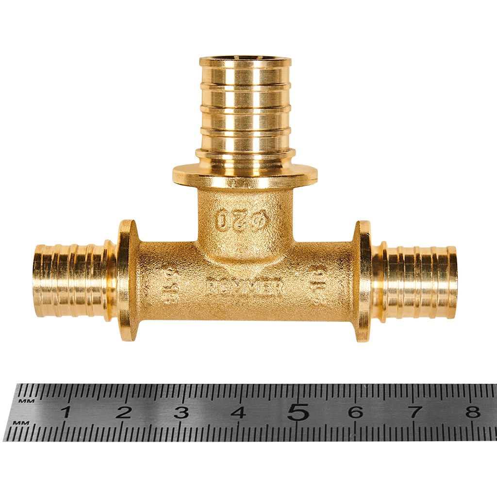 Тройник переходной ROMMER 16x20x16 для труб из сшитого полиэтилена аксиальный, RFA-0014-162016