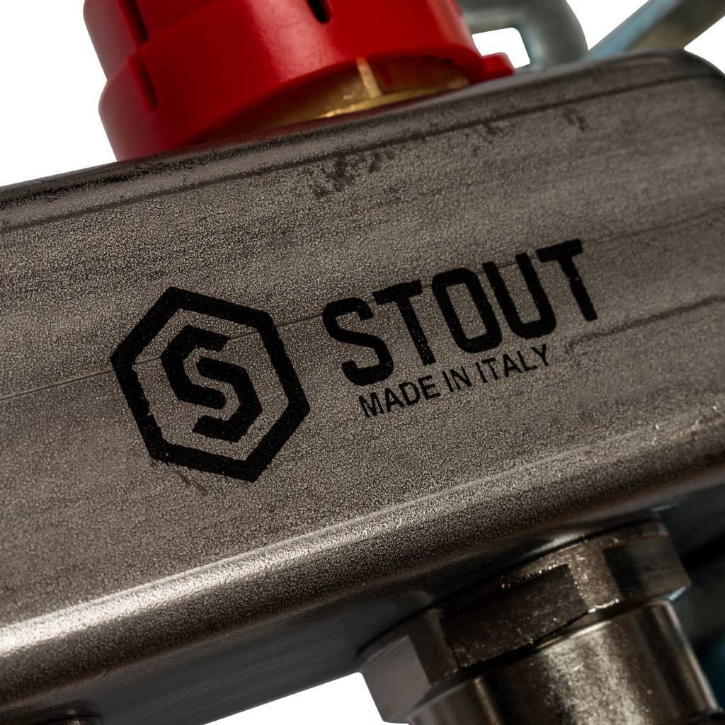 Коллектор из нержавеющей стали в сборе с расходомерами STOUT 7 выходов, SMS 0907 000007