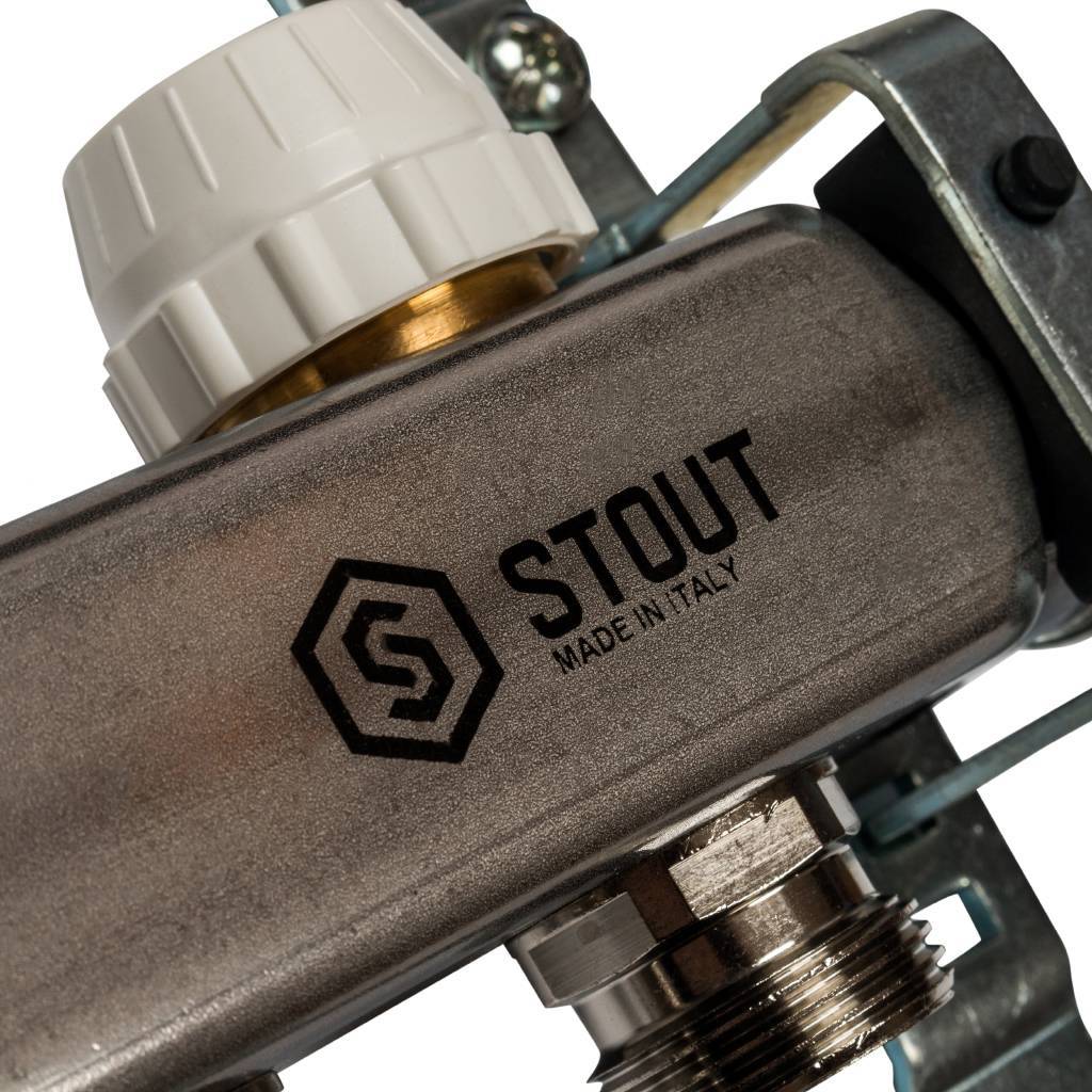 Коллектор из нержавеющей стали без расходомеров STOUT 7 выходов, SMS 0922 000007