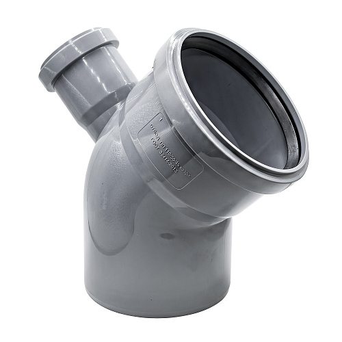 Отвод фронтальный с выходом вверх ВК ПП 110/50х45, серый,РТП