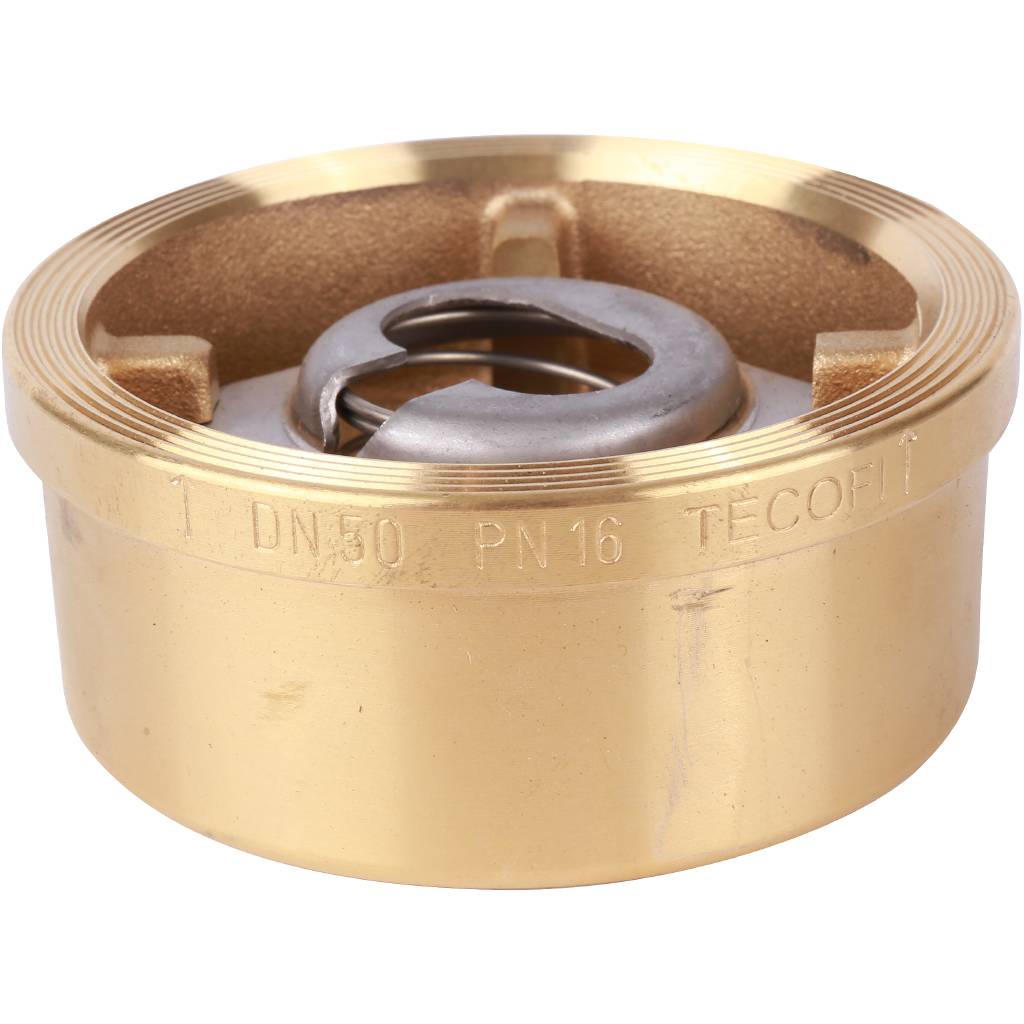Клапан обратный осевой Tecofi Ду50 Ру16 межфланцевый из латуни, CA7441-0050