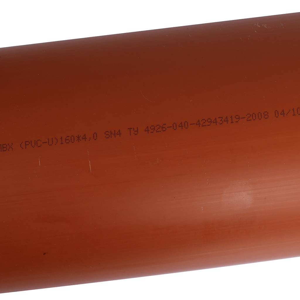 Труба Sinikon НПВХ D160x4,0 SN4, 2000мм для наружной канализации, 22020.R