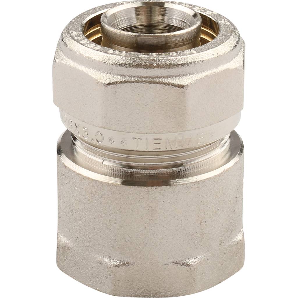 Муфта TIEMME с внутренней резьбой (26х3.0х1) для металлопластиковых труб винтовой, 1600029
