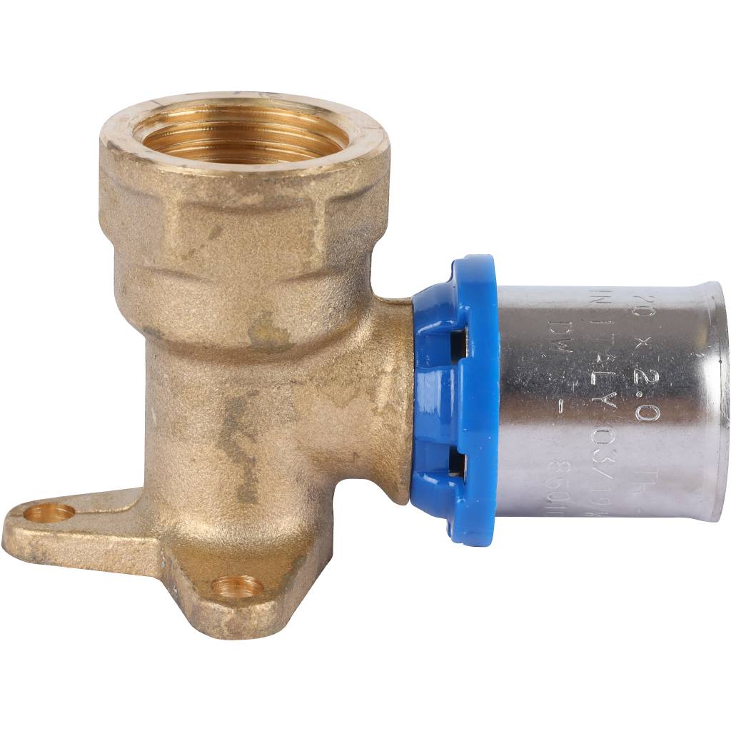 Угольник APE настенный с креплением удлинённый 1/2 х20 для металлопластиковых труб прессовой, ARL3503200