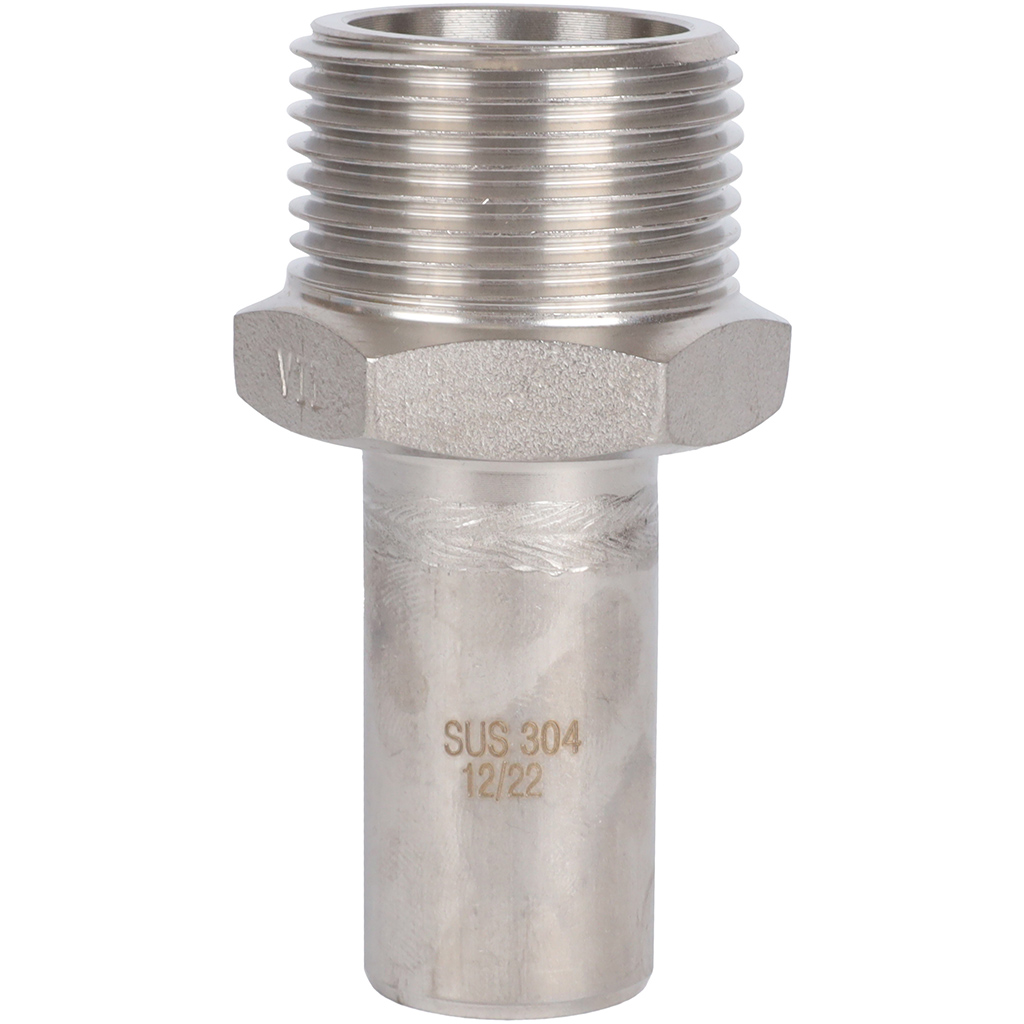 Вставка переходная НПр-НР ROMMER 22х1 из нержавеющей стали прессовой