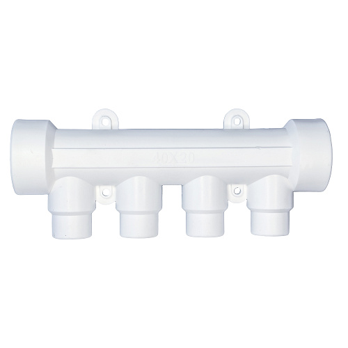 Коллектор с шаровым краном универсальный PPR 40х20/4, бел, RTP