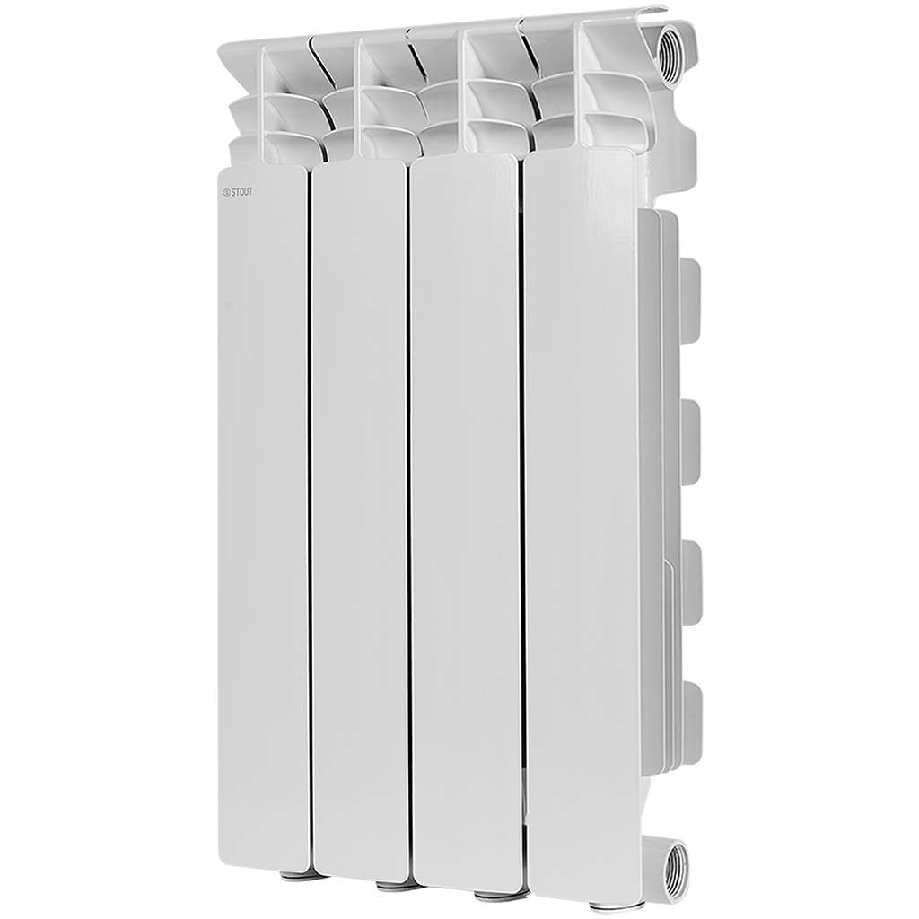 Радиатор алюминиевый STOUT GAMMA 500 4 секции боковое подключение (белый RAL 9010), SRA-3310-050004