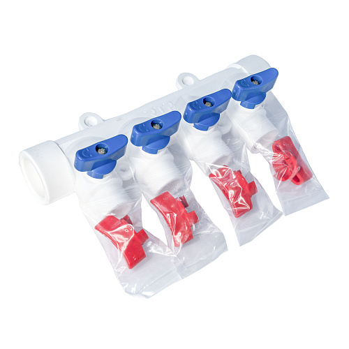 Коллектор с шаровым краном универсальный PPR 32х20/4, RTP