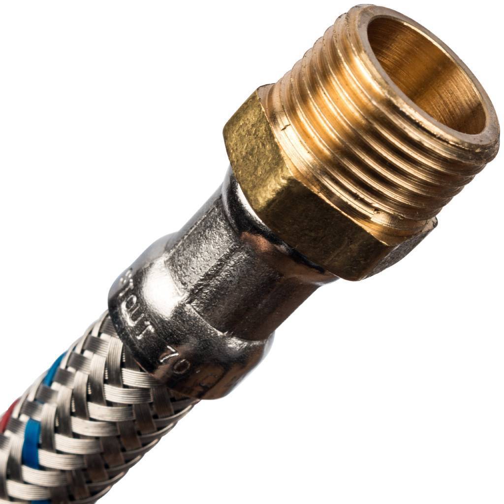 Гибкая подводка для воды STOUT НР 3/8 х ВР 3/8, длина 600 мм, SHF-0057-081010