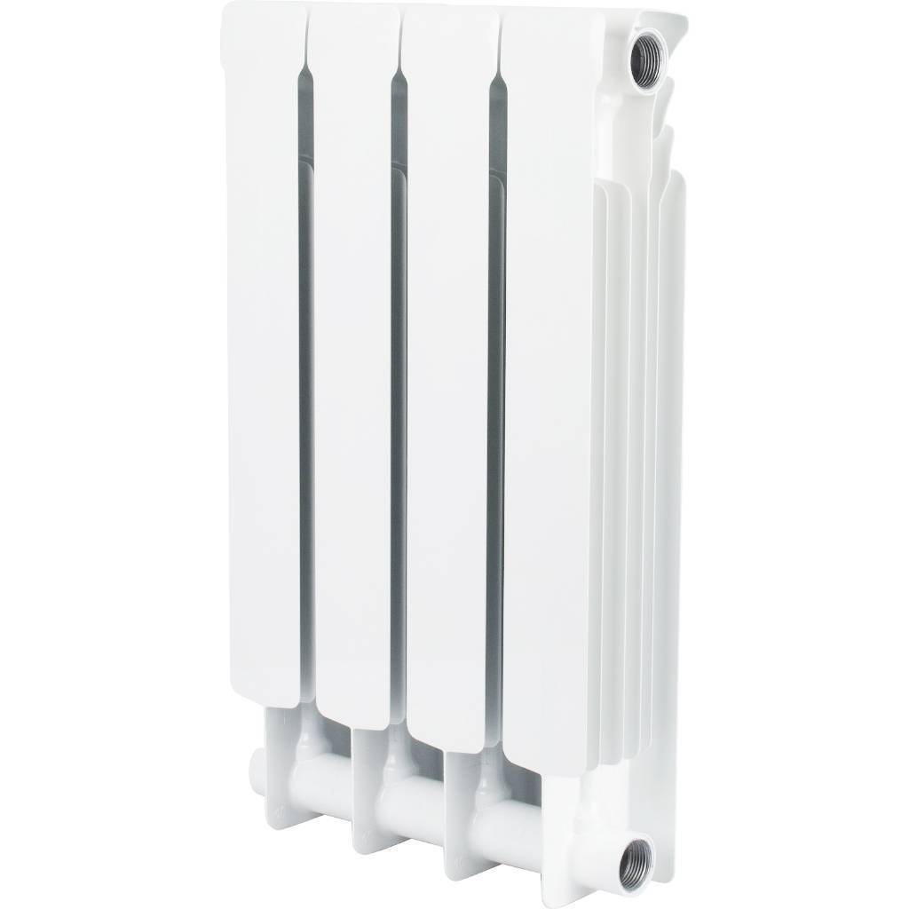 Радиатор биметаллический STOUT Space 500 4 секции боковое подключение RAL9016, SRB-0310-050004