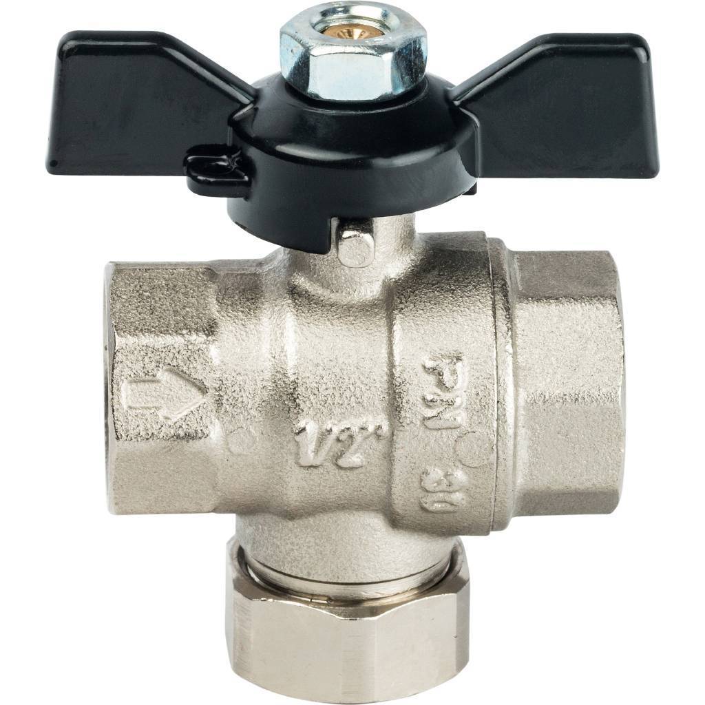 Кран шаровой STOUT с фильтром 1/2 (ручка-бабочка), SVF 0002 000015