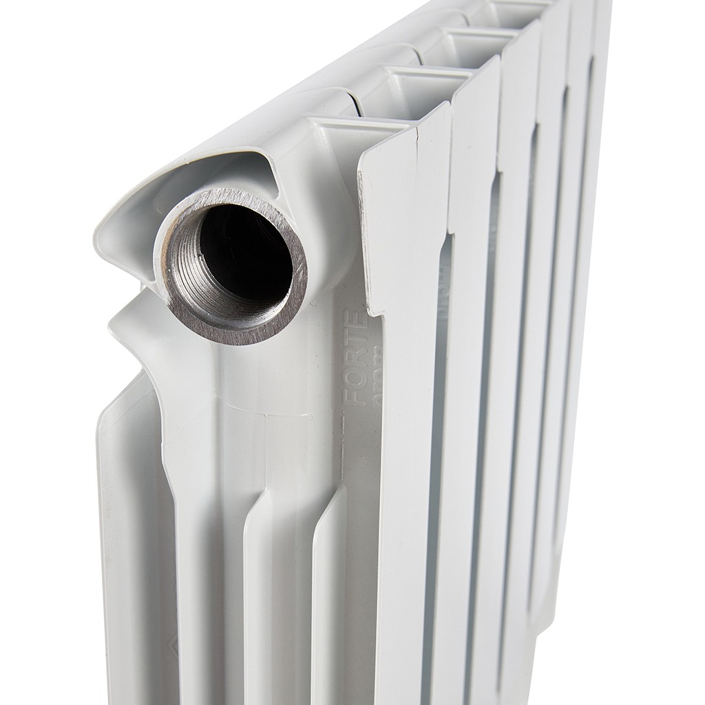 Радиатор алюминиевый STOUT ALPHA 350 6 секций боковое подключение (белый RAL 9016), SRA-2310-035006