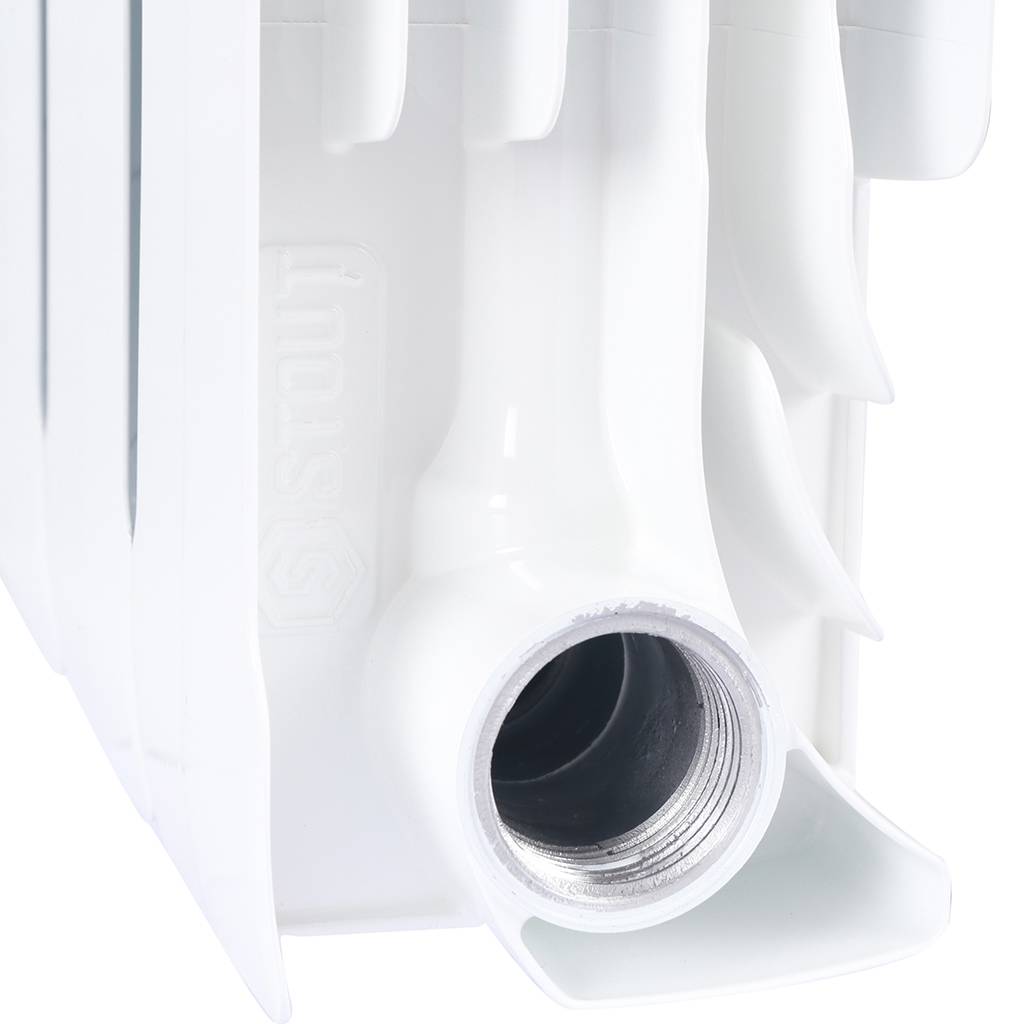 Радиатор биметаллический STOUT Space 500 13 секций боковое подключение RAL9016, SRB-0310-050013