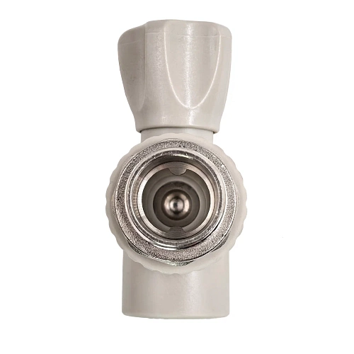 Кран шаровой для радиатора угловой PPR 25х3/4,  серый, РТП