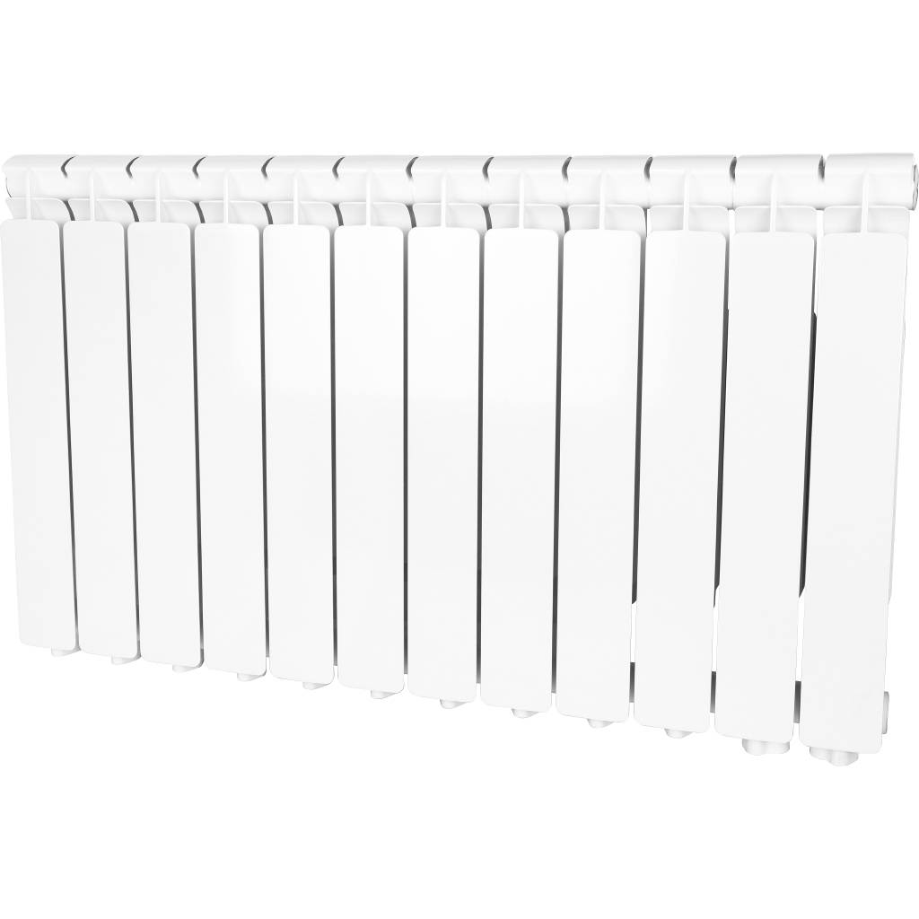 Радиатор алюминиевый STOUT Bravo 500 12 секции нижнее правое подключение (белый RAL 9010), SRA-0120-050012