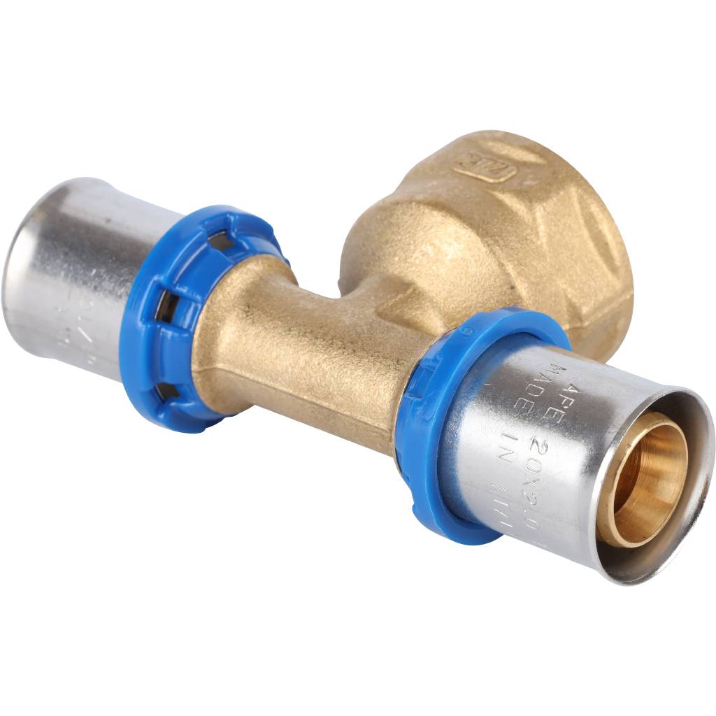 Тройник-переходник APE с внутренней резьбой 20х3/4 х20 для металлопластиковых труб прессовой, ARL2104202