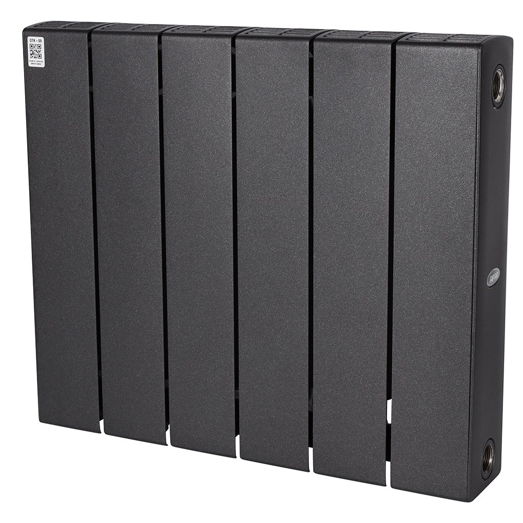 Радиатор биметаллический RIFAR SUPReMO 350 6 секций боковое подключение (цвет: Антрацит), 4RS35-6-AN