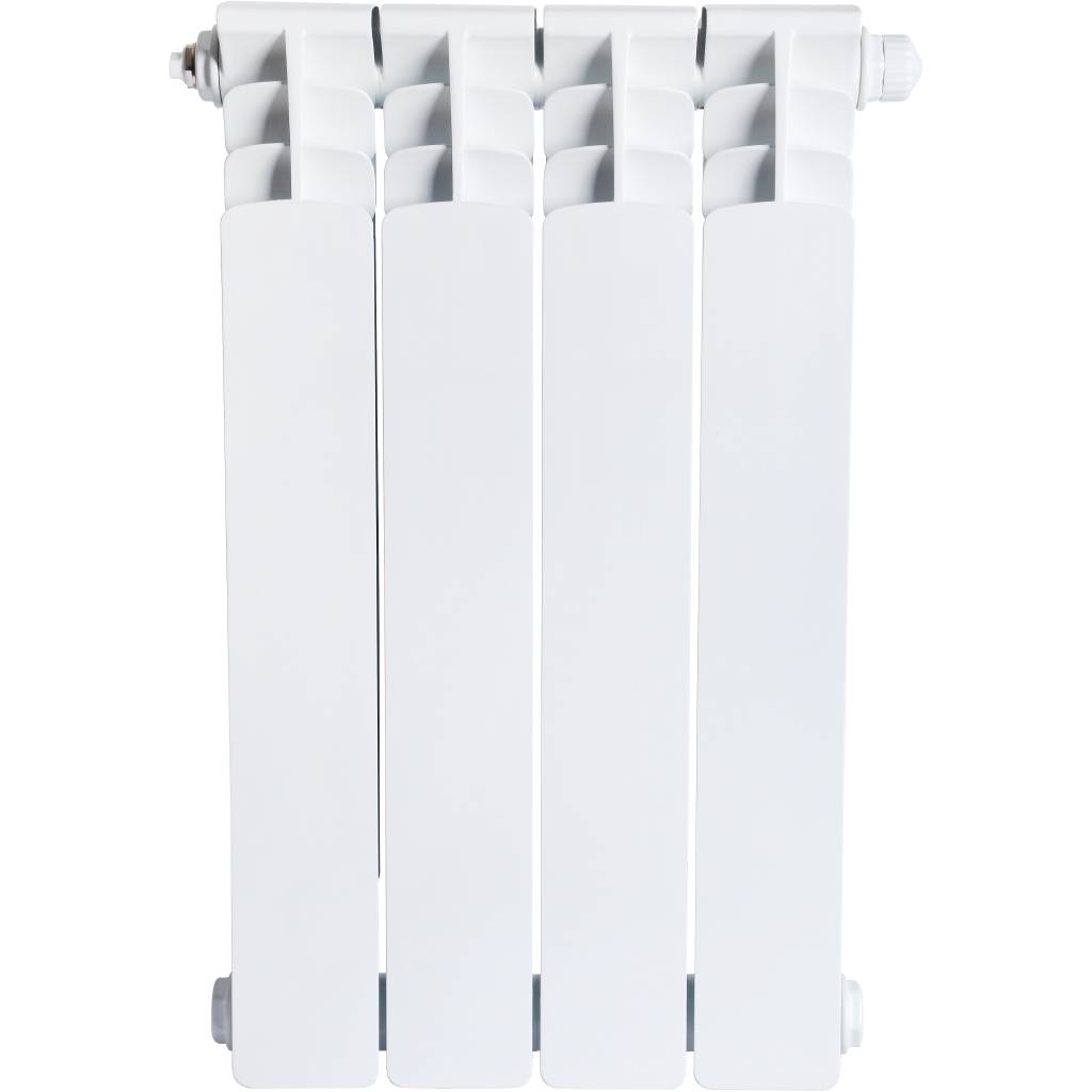 Радиатор биметаллический STOUT Space 500 4 секции нижнее правое подключение RAL9016, SRB-0320-050004