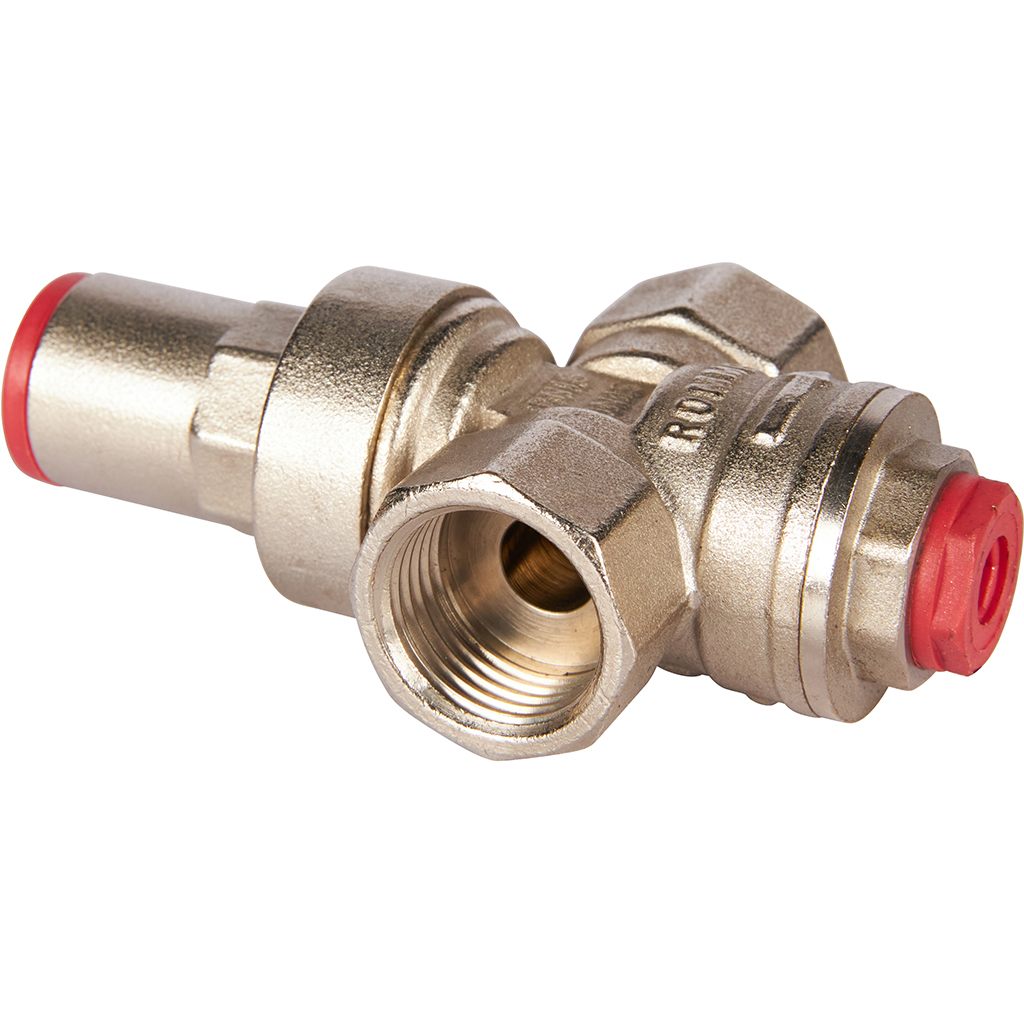 Редуктор давления ROMMER PN16 вн/вн 1/2  с выходом под манометр, RVS-0010-000015