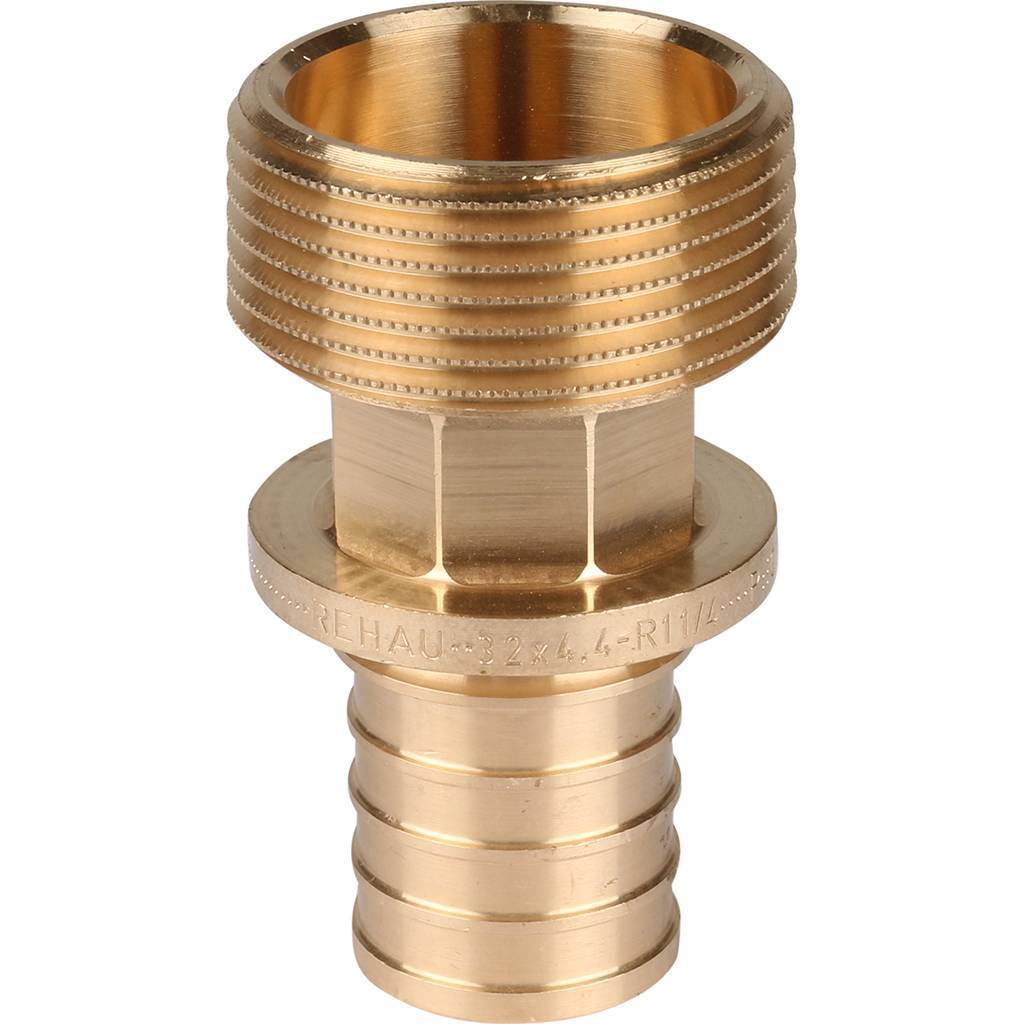 Переходник РЕХАУ RAUTITAN с наружной резьбой 32-R 1 1/4 RX+ для труб из сшит полиэтил аксиальный
