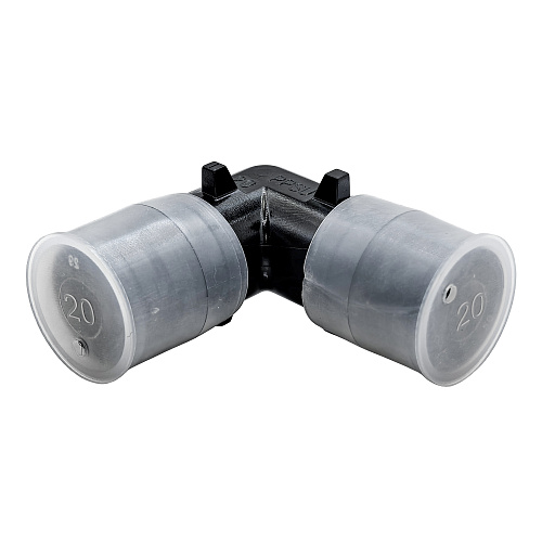 Угольник радиальный PPSU 20, черный,RTP